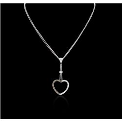 14KT White Gold 2.20ctw Diamond Heart Pendant With Chain