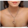 Image 3 : 14KT White Gold 2.20ctw Diamond Heart Pendant With Chain