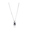 Image 2 : 18KT White Gold 4.63ct Tanzanite and Diamond Pendant With Chain