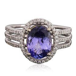 14KT White Gold 2.42ct Tanzanite and Diamond Ring