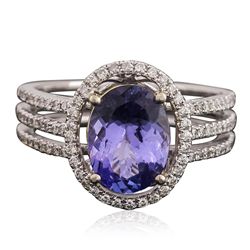 14KT White Gold 2.42ct Tanzanite and Diamond Ring