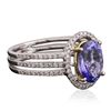 Image 2 : 14KT White Gold 2.42ct Tanzanite and Diamond Ring