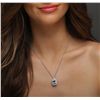 Image 5 : 14KT White Gold 2.10ct Tanzanite and Diamond Pendant With Chain