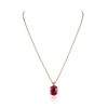 Image 3 : 14KT Rose Gold 8.12ct Ruby and Diamond Pendant With Chain