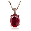 Image 4 : 14KT Rose Gold 8.12ct Ruby and Diamond Pendant With Chain
