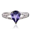 Image 1 : 14KT White Gold 1.63ct Tanzanite and Diamond Ring