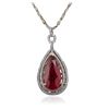 Image 2 : 14KT White Gold 14.26ct Ruby and Diamond Pendant With Chain
