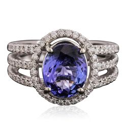 14KT White Gold 2.60ct Tanzanite and Diamond Ring