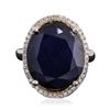 Image 1 : 14KT Two-Tone Gold 13.11ct Sapphire and Diamond Ring