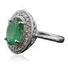 Image 4 : 14KT White Gold 3.00ct Emerald and Diamond Ring