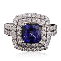14KT White Gold 2.81ct Sapphire and Diamond Ring