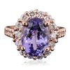 Image 1 : 14KT Rose Gold 5.02ct Tanzanite and Diamond Ring