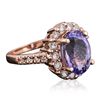 Image 2 : 14KT Rose Gold 5.02ct Tanzanite and Diamond Ring