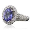 Image 2 : 14KT White Gold 2.94ct Tanzanite and Diamond Ring