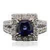 Image 1 : 14KT White Gold 3.08ct Sapphire and Diamond Ring