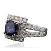Image 2 : 14KT White Gold 3.08ct Sapphire and Diamond Ring