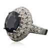 Image 4 : 14KT White Gold 7.52ct Sapphire and Diamond Ring