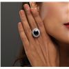 Image 6 : 14KT White Gold 7.52ct Sapphire and Diamond Ring