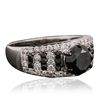 Image 2 : 18KT White Gold 2.61ctw Black Diamond Ring