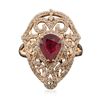 Image 3 : 14KT Rose Gold 1.78ct Ruby and Diamond Ring