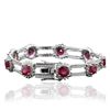 Image 2 : 18KT White Gold 8.64ctw Ruby and Diamond Bracelet