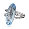 Image 2 : 14KT White Gold 14.00ct Blue Topaz and Diamond Ring