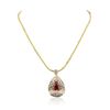 Image 1 : 14KT Yellow Gold 5.44ct Ruby and Diamond Pendant With Chain