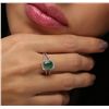 Image 3 : 18KT White Gold 0.92ct Emerald and Diamond Ring