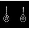 Image 1 : 14KT White Gold 3.50ctw Black Diamond Earrings