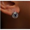 Image 1 : 14KT White Gold 1.00ctw Tanzanite and Diamond Earrings