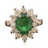Image 1 : 14KT Rose Gold 2.48ct Emerald and Diamond Ring