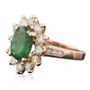 Image 2 : 14KT Rose Gold 2.48ct Emerald and Diamond Ring