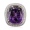 Image 3 : 14KT White Gold 23.72ct Amethyst and Diamond Ring