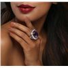 Image 5 : 14KT White Gold 23.72ct Amethyst and Diamond Ring