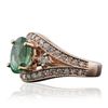 Image 2 : 14KT Rose Gold 2.01ct Emerald and Diamond Ring
