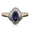 Image 1 : 14KT Two-Tone Gold 1.03ct Sapphire and Diamond Ring
