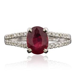 14KT White Gold 1.88ct Ruby and Diamond Ring