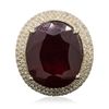 Image 1 : 14KT Yellow Gold 33.31ct Ruby and Diamond Ring