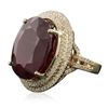 Image 2 : 14KT Yellow Gold 33.31ct Ruby and Diamond Ring