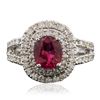 Image 1 : 14KT White Gold 1.73ct Tourmaline and Diamond Ring