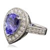 Image 2 : 14KT White Gold 3.87ct Tanzanite and Diamond Ring