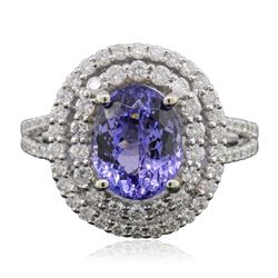 14KT White Gold 1.85ct Tanzanite and Diamond Ring