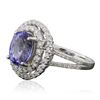 Image 2 : 14KT White Gold 1.85ct Tanzanite and Diamond Ring