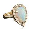 Image 2 : 14KT Yellow Gold 5.31ct Opal and Diamond Ring