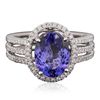 Image 1 : 14KT White Gold 2.88ct Tanzanite and Diamond Ring