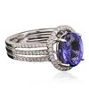 Image 2 : 14KT White Gold 2.88ct Tanzanite and Diamond Ring
