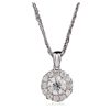 Image 3 : 14KT White Gold 0.90ctw Diamond Pendant With Chain