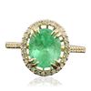 Image 1 : 14KT Yellow Gold 2.97ct Emerald and Diamond Ring