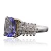 Image 2 : 14KT Two-Tone 3.16ct Tanzanite and Diamond Ring