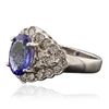 Image 2 : 14KT White Gold 3.38ct Tanzanite and Diamond Ring